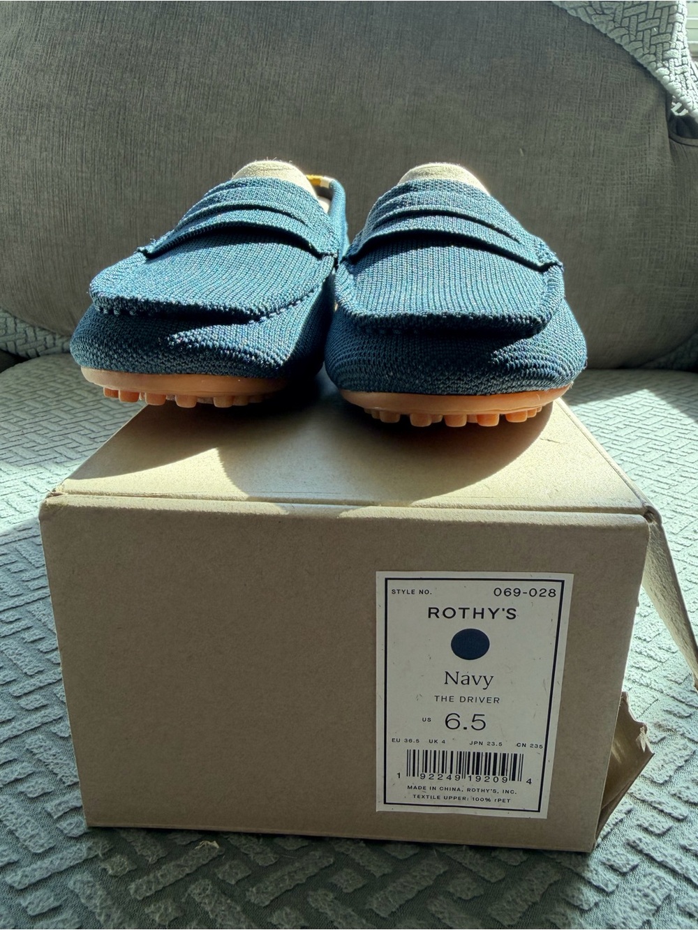 Rothy's Navy blue driving loafers *worn once * LIKE NEW * IN BOX - Picture 5 of 6